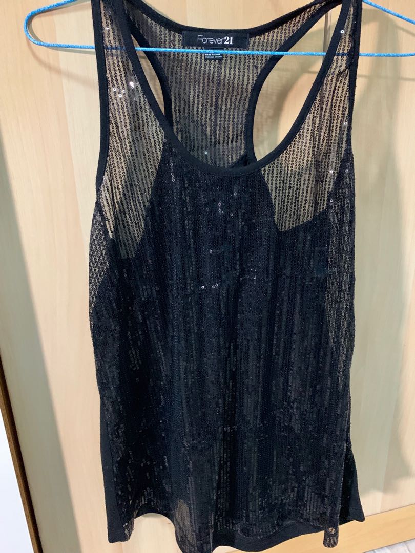 black lace tank top forever 21