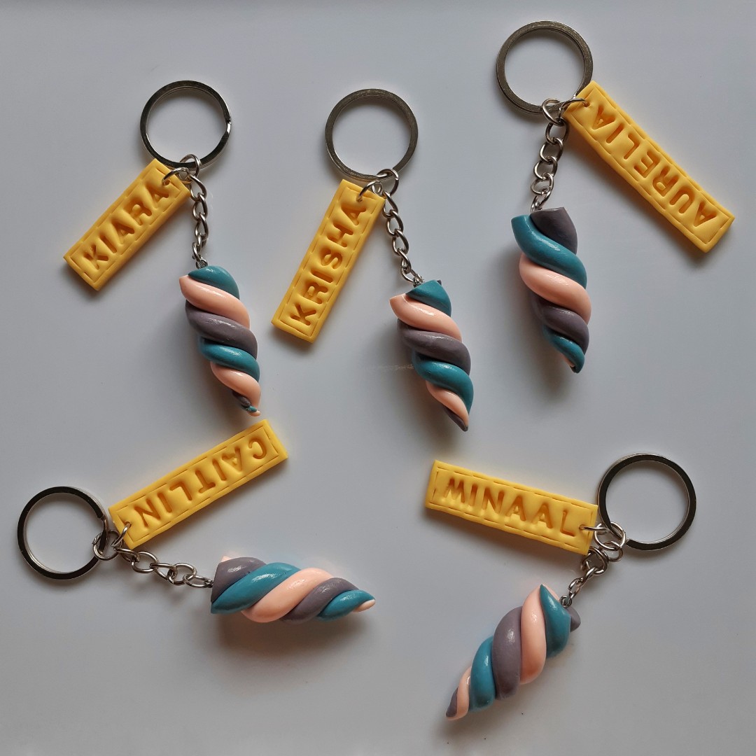 Handmade Unicorn Horn Polymer Clay Keychain Design Craft