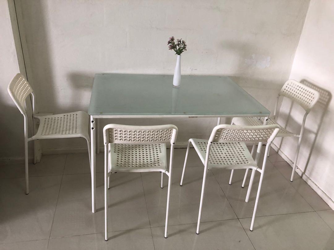 Ikea Glass Dining Table 4 Chairs Furniture Tables Chairs On Carousell