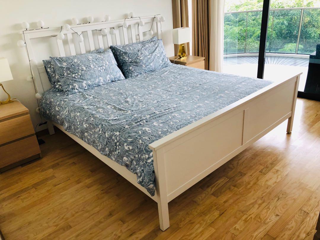 Ikea King Bed Hemnes Luroy Bed Base Slate Furniture Beds Mattresses On Carousell