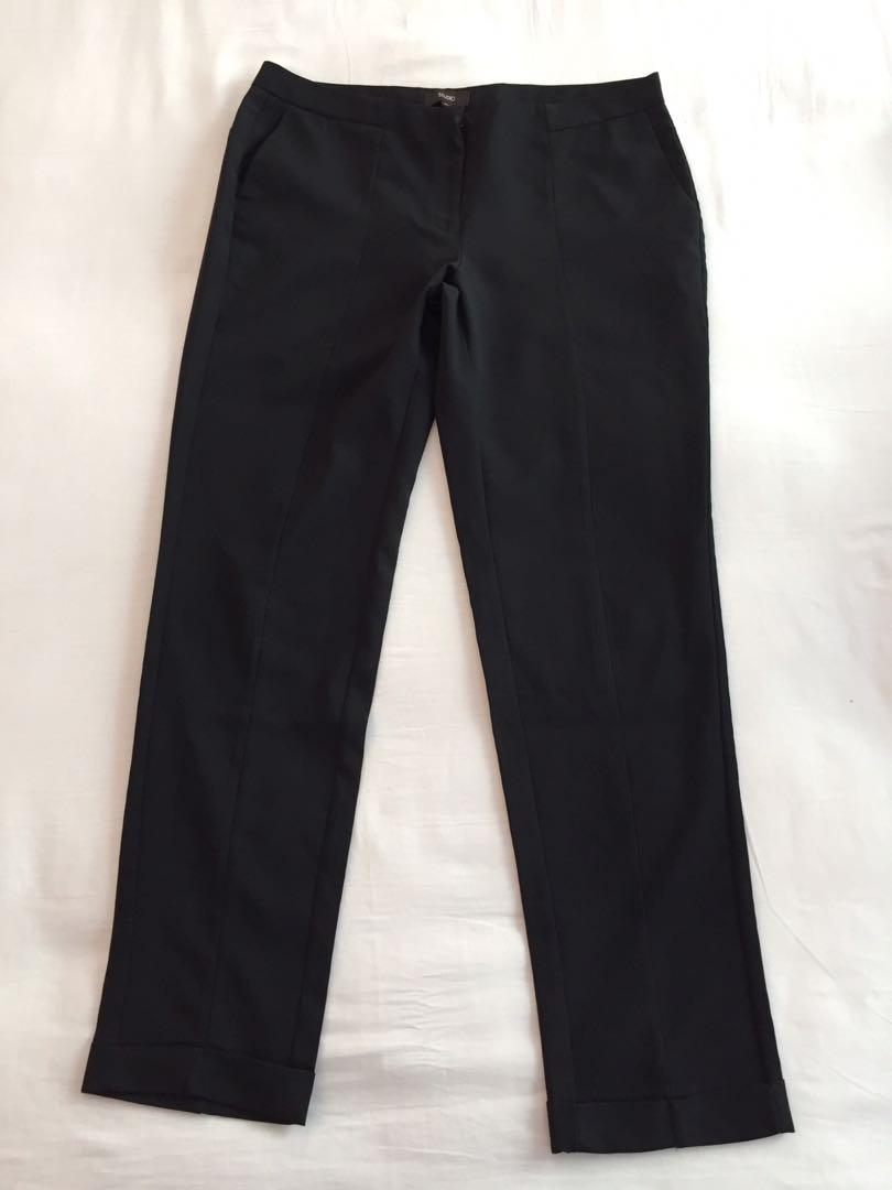 Long Slack Pants Black Seluar Panjang Hitam Studio Women S Fashion Clothes Bottoms On Carousell