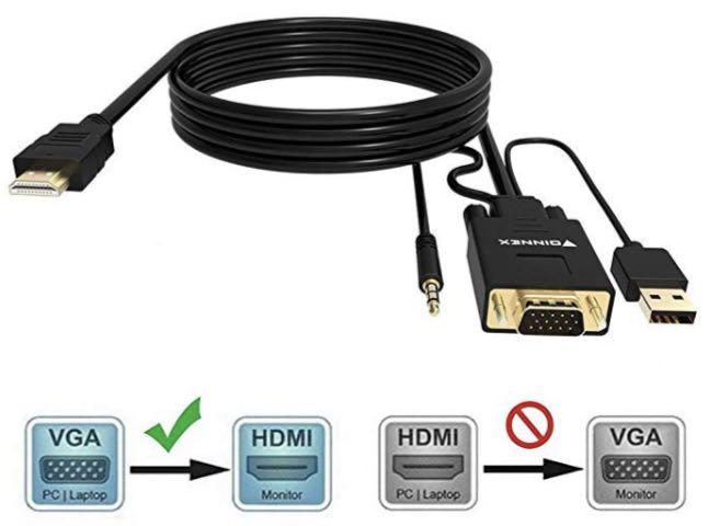M443 Foinnex Vga To Hdmi Adapter Converter Cable 1080p Convert Vga Source Pc In Hdmi Connector Tv Monitor Active Male Vga Hdmi Out Lead Video Adattatore Cord For Computer Laptop Projector Electronics Others On Carousell