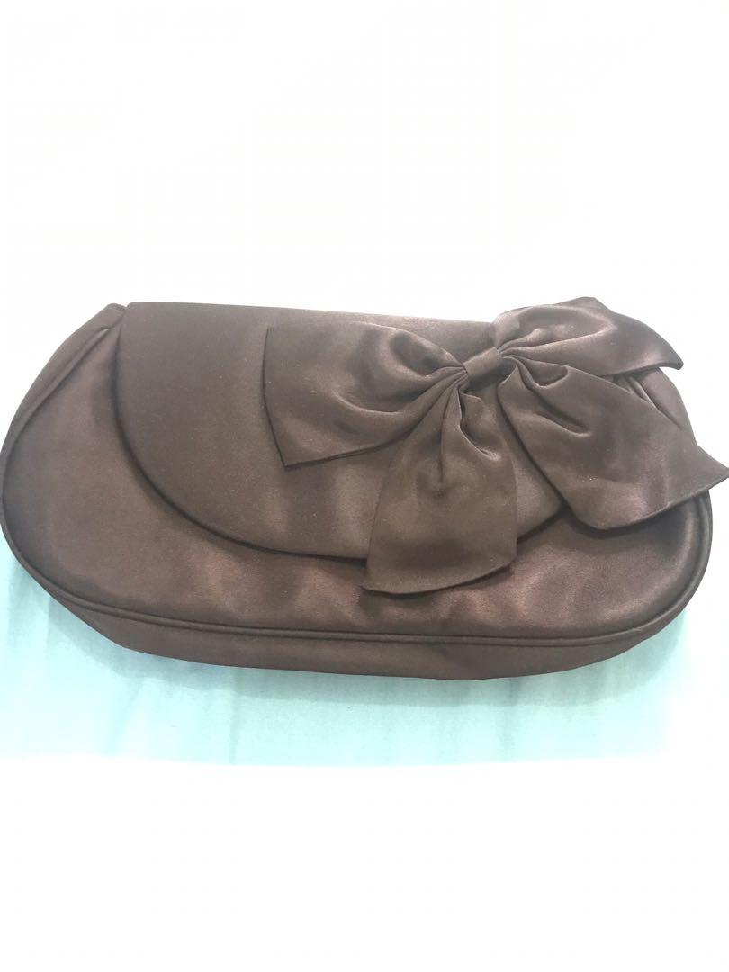 Marks and spencer black satin clutch, Women's Fashion, Bags & Wallets