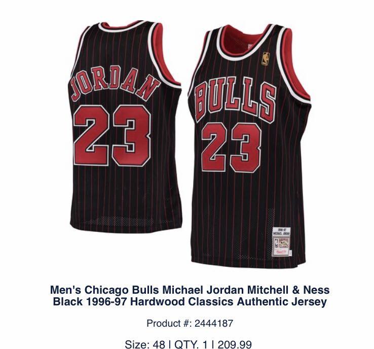 Men's Chicago Bulls Michael Jordan Mitchell & Ness Black 1996