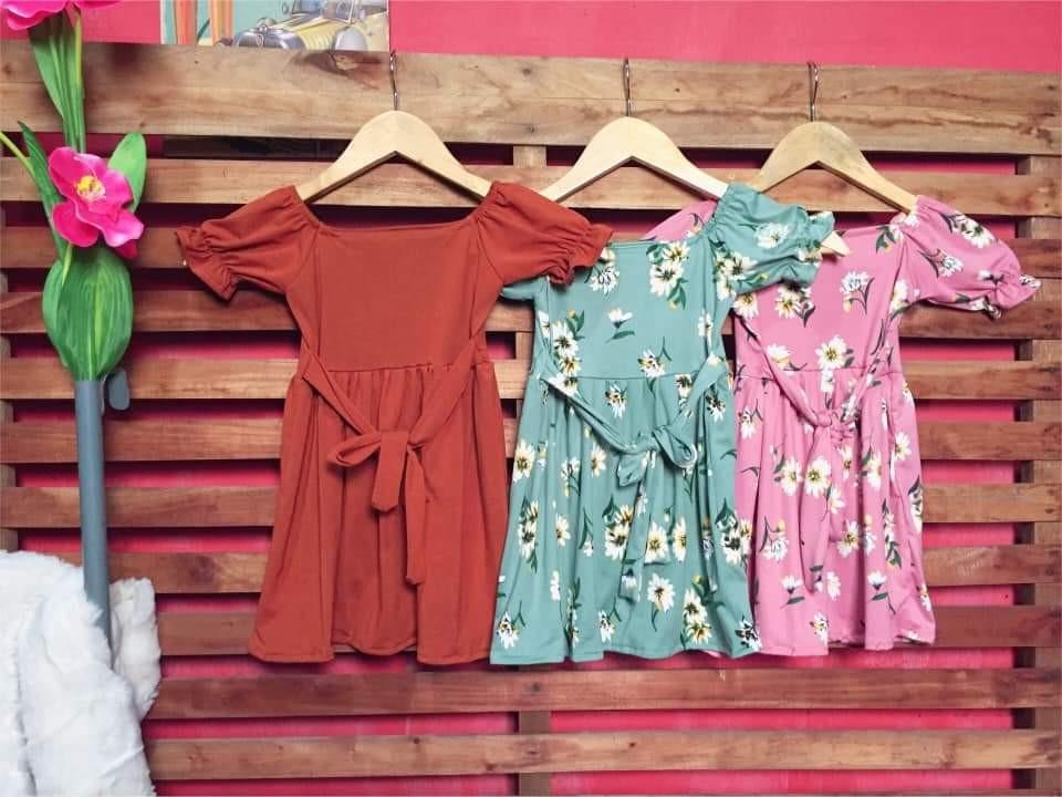 Mother Daughter Puff Sleeve Dress Terno Green RA Women s Fashion Dresses Sets Dresses on Carousell