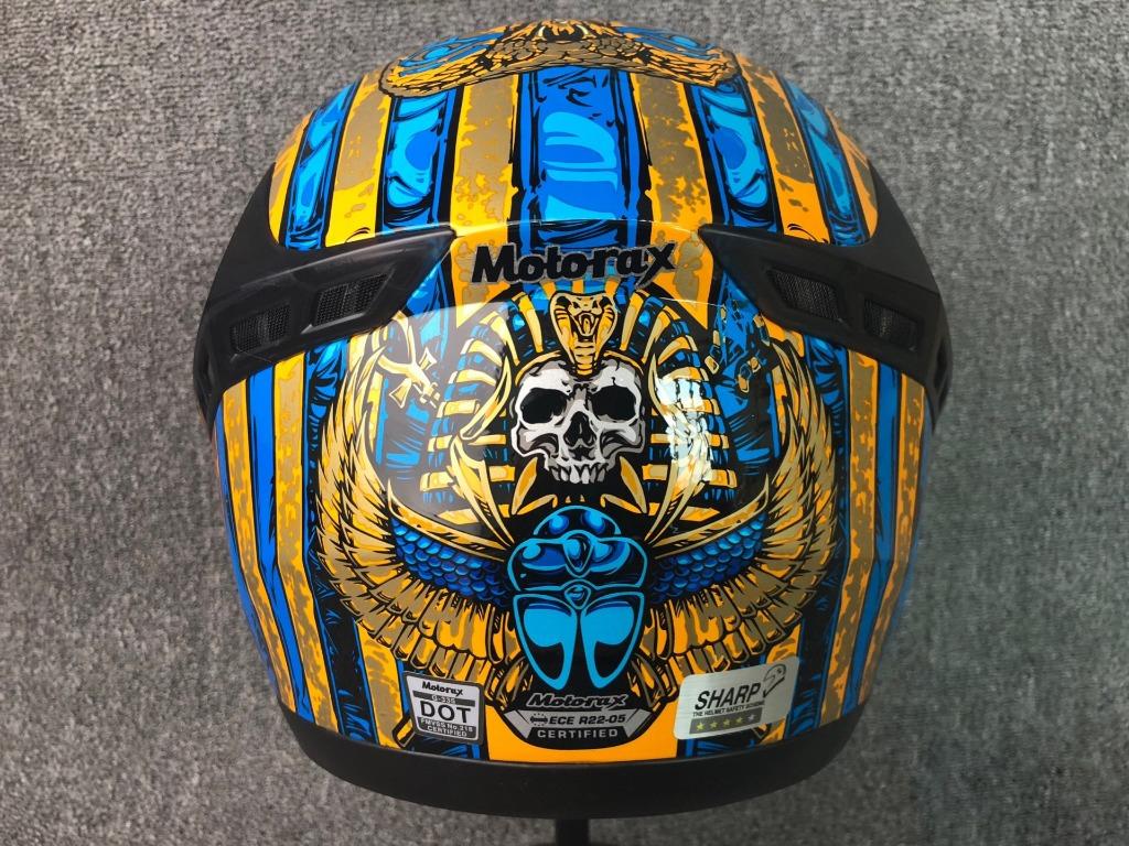 MOTORAX Pharaoh Egypt sport motorcycle full helmet, Motorbikes on Carousell