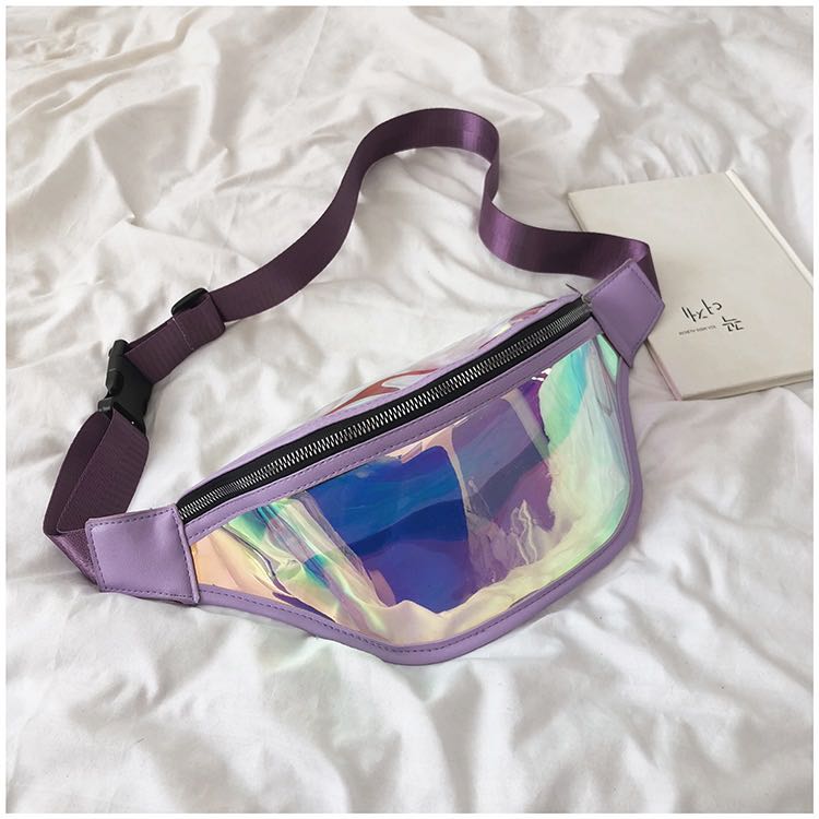 Purple holographic fanny top pack