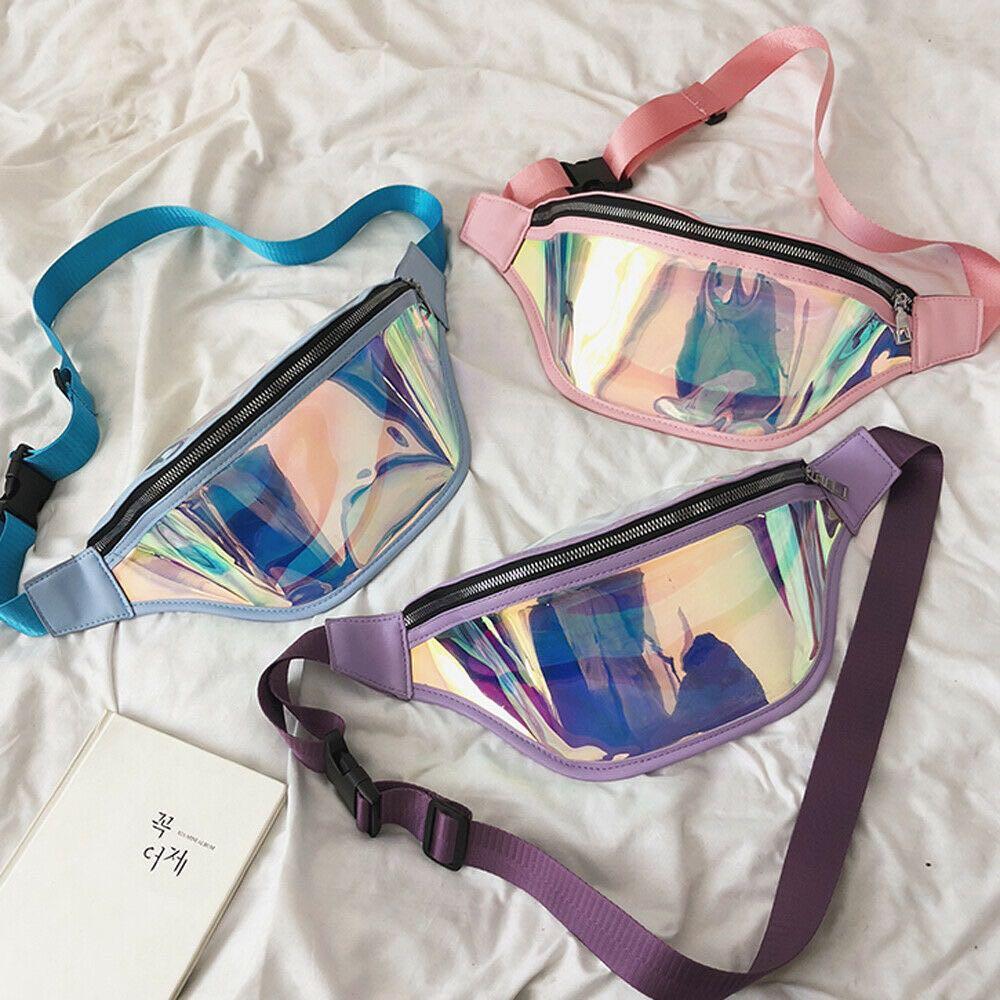 Purple holographic fanny pack top