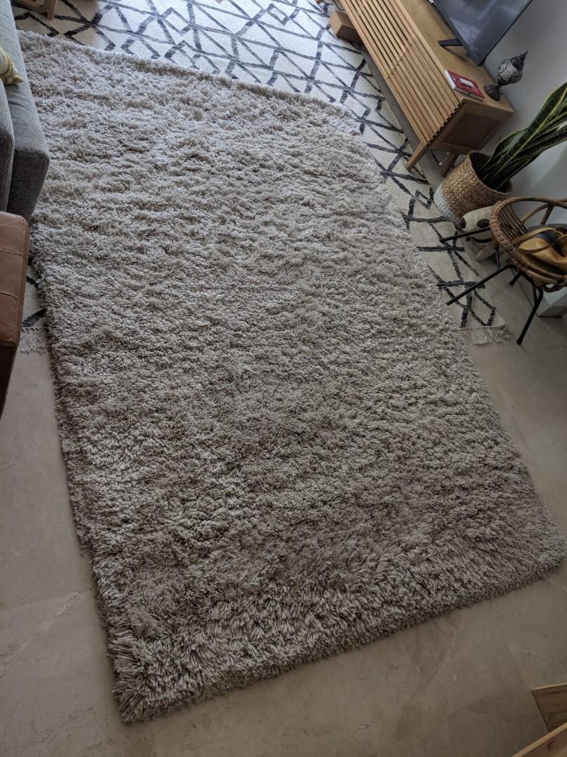 RARE Ikea Gaser 170*240 white rug, Furniture & Home Living, Kitchenware