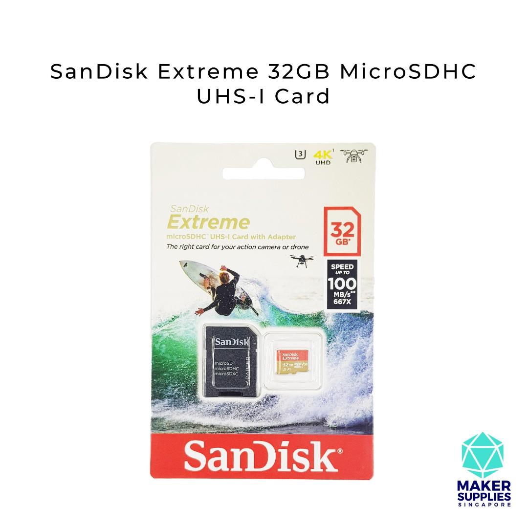 Sandisk Extreme 32gb Microsdhc Uhs I Card A1 Microsd 100mb S 60mb S Gopro Android Memory Storage With Adapter Makersupplies Sg Mobile Phones Gadgets Mobile Gadget Accessories Memory Sd Cards On