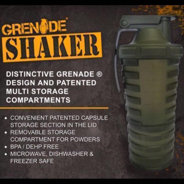 Shaker Bottle 600ml/20oz (Army Green) - Grenade, Sports, Sports & Games  Equipment on Carousell