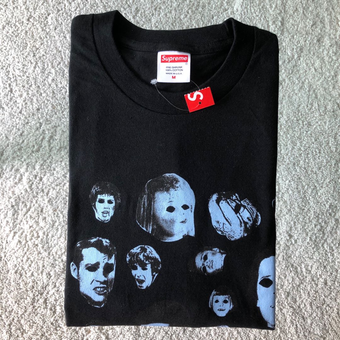 supreme faces tee black