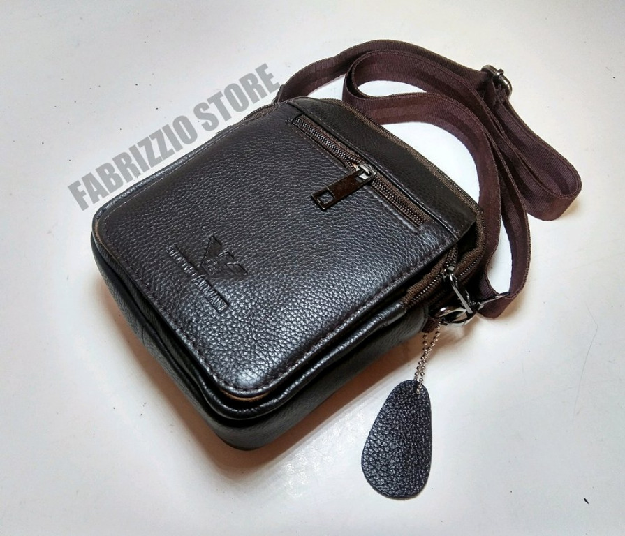 Tas Selempang Pria Kulit Asli GIORGIO ARMANI Fesyen Pria Tas