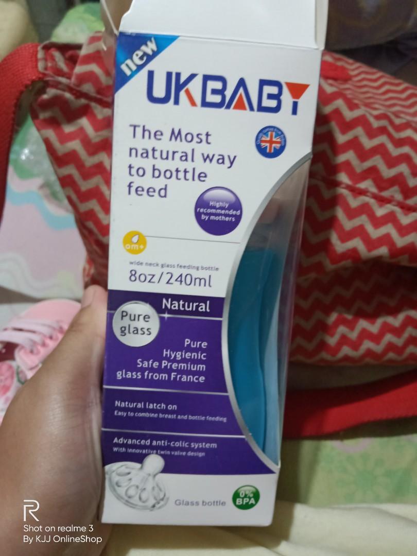 UK BABY GLASS FEEDING BOTTLE 9oz. Babies Kids Nursing