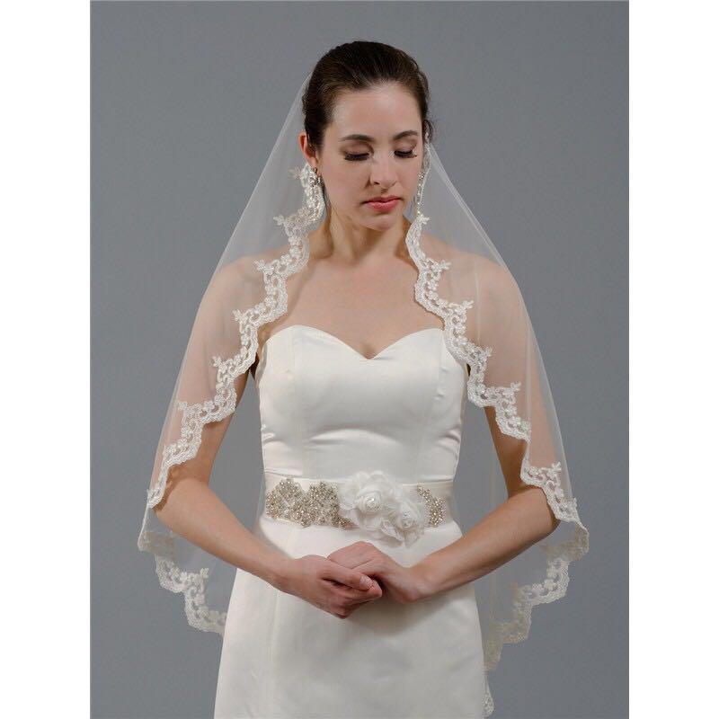 off white wedding veil