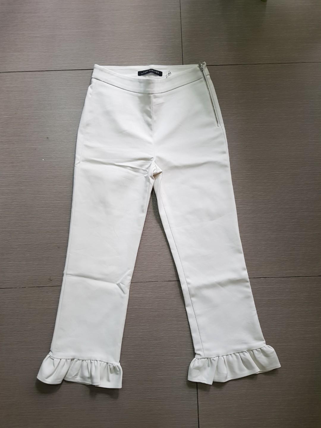 zara white flare pants