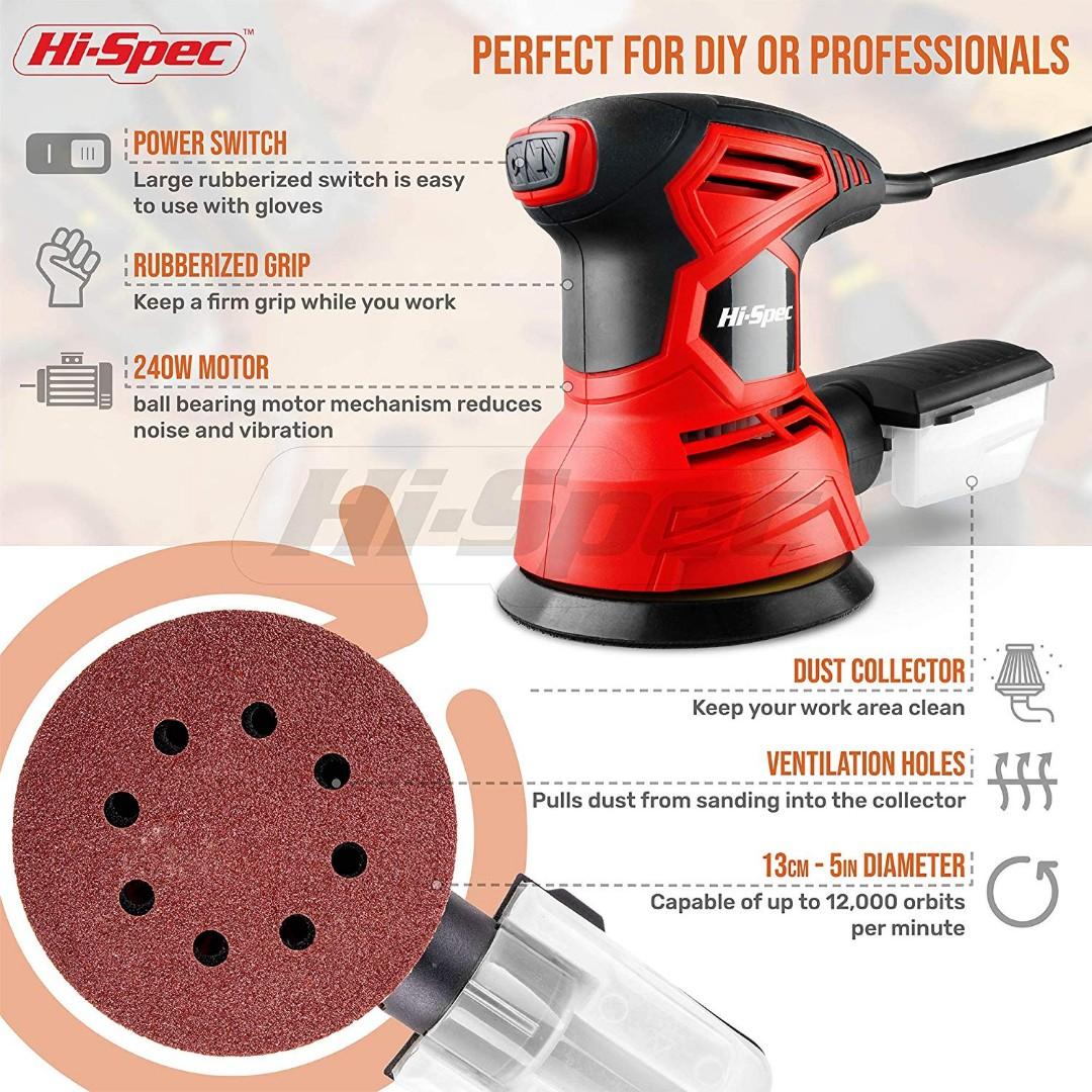 111 Hi Spec 240w Rotating Disc Palm Sander With Dust Collector