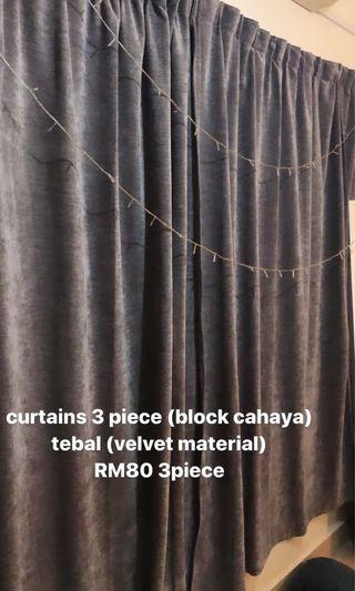 Velvet curtains 3piece