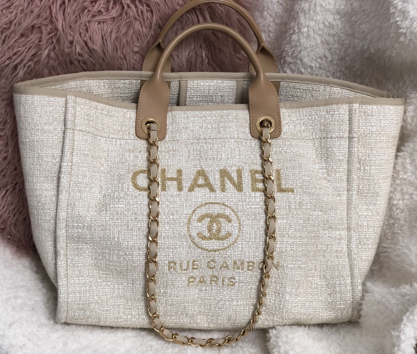 Authentic Chanel Large Deauville Bag, Luxury, Bags & Wallets on