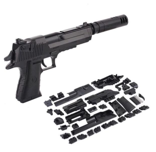 Toy pistol gun with silencer