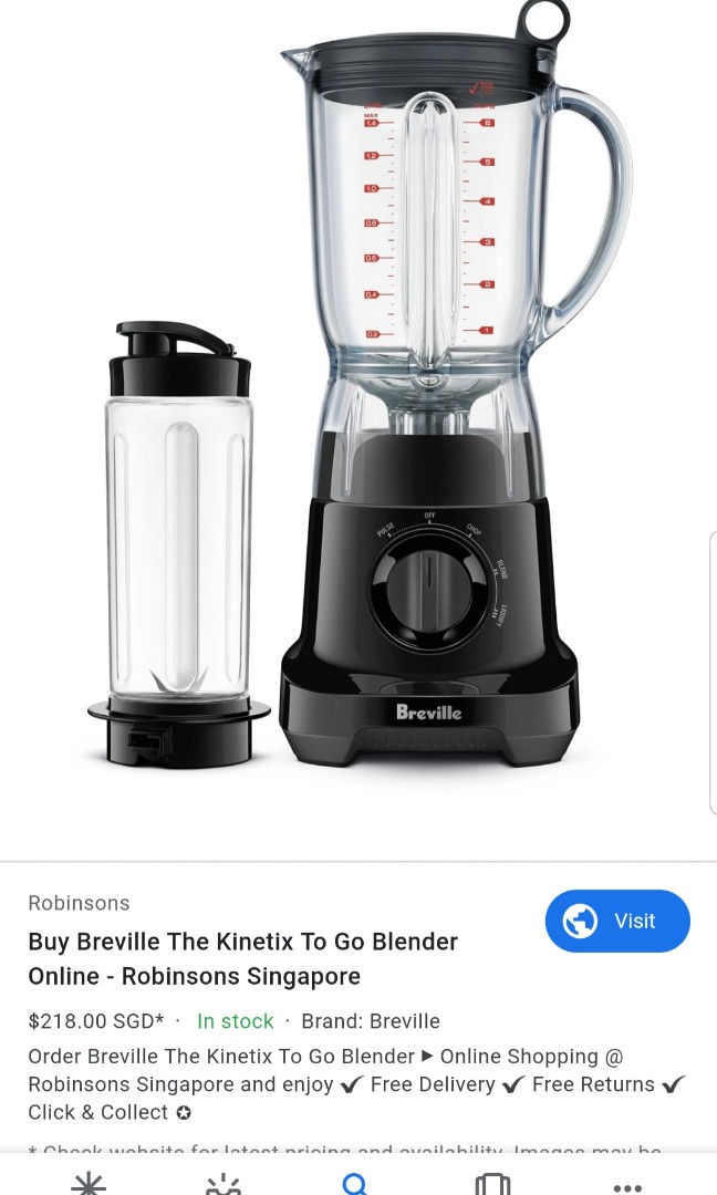 Breville Kinetix to go blender TV Home Appliances Kitchen Appliances Juicers Blenders Grinders on Carousell