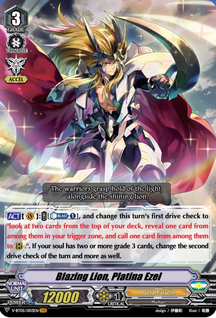 Cardfight Vanguard Karten Gold Paladin