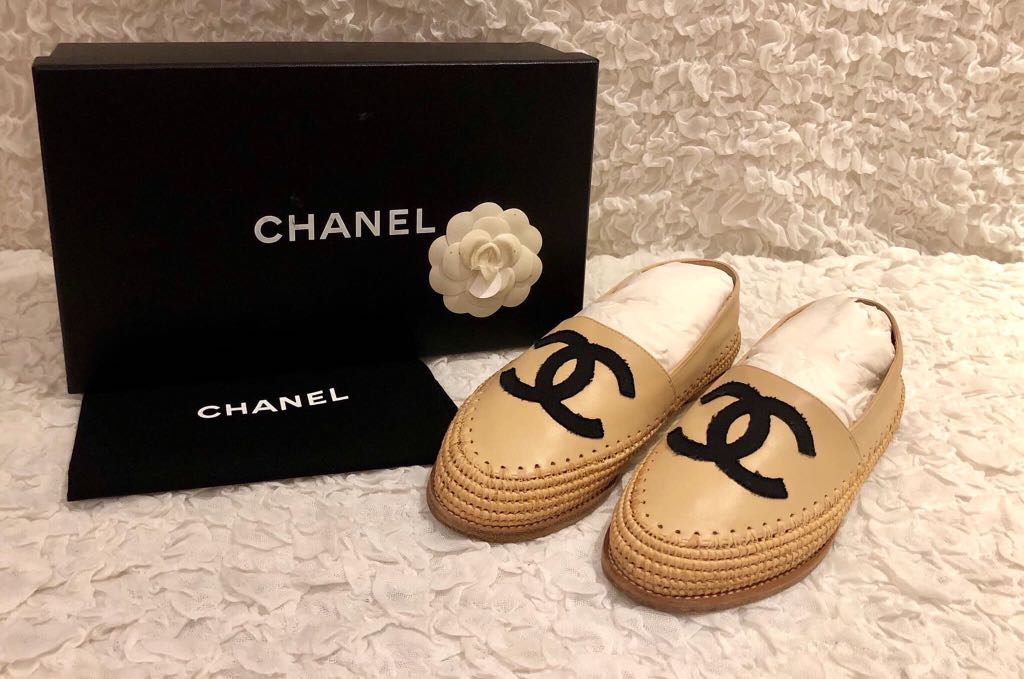 chanel grosgrain espadrilles