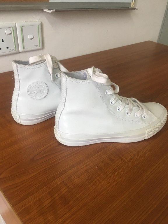 Converse High Cut White 3 5uk Women S Fashion Shoes On Carousell