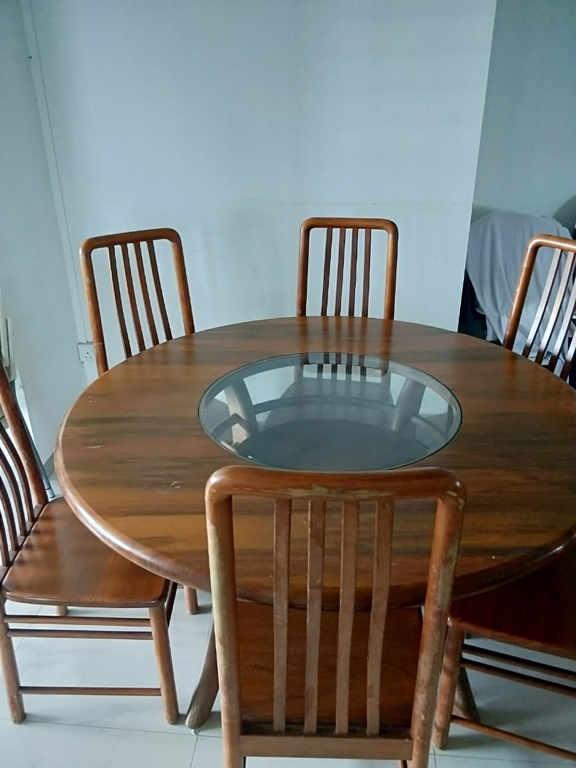 Dining Table And Chairs Including Lazy Susan Furniture Tables Chairs On Carousell