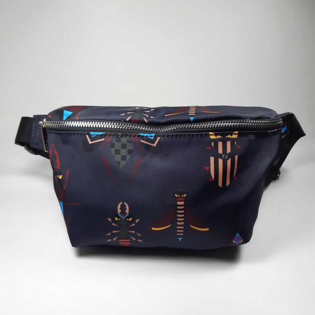Fendi Roma Sling Bag Design Bugs Col Navy Luxury Bags Wallets