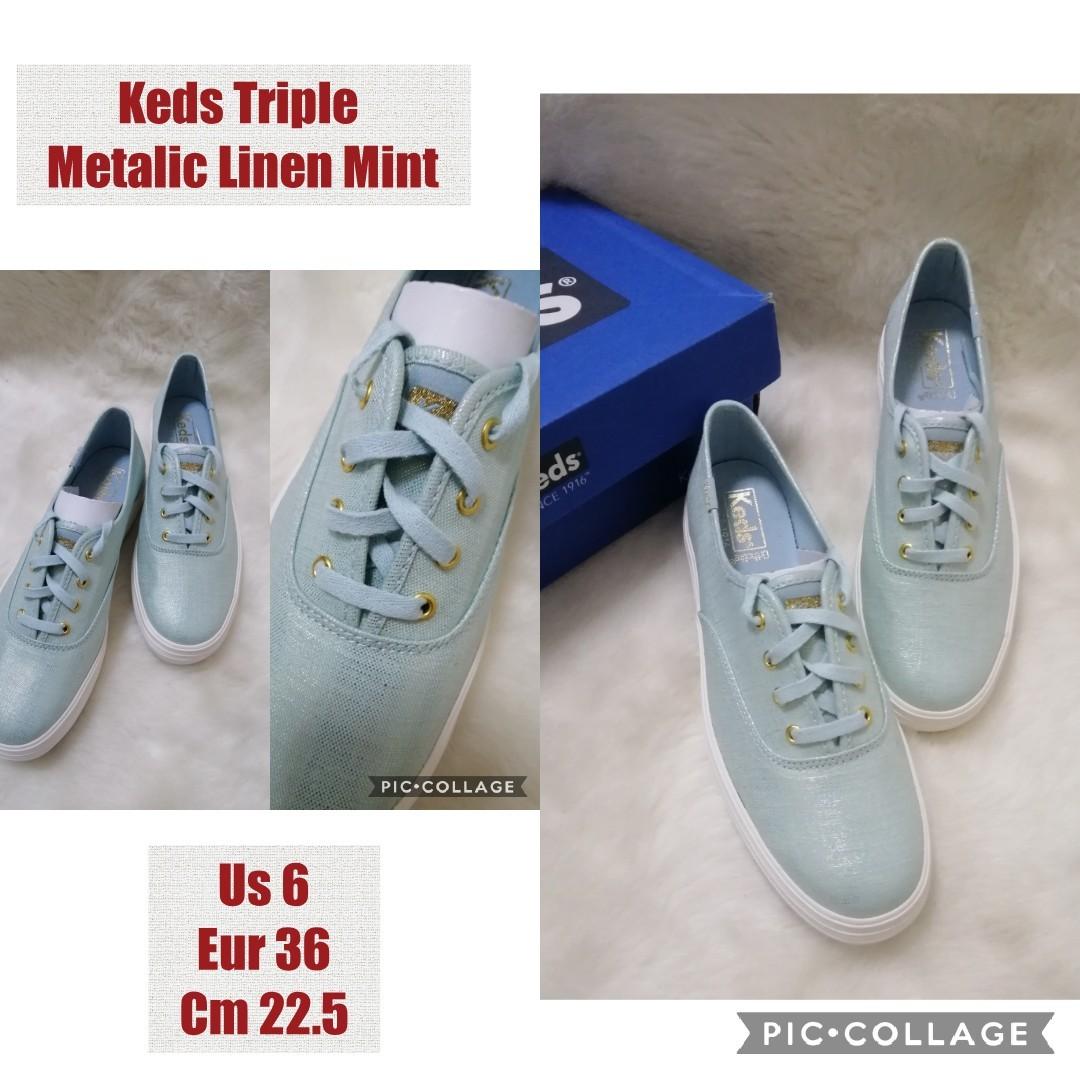 Keds triple metallic linen Women s Fashion Footwear Sneakers on Carousell