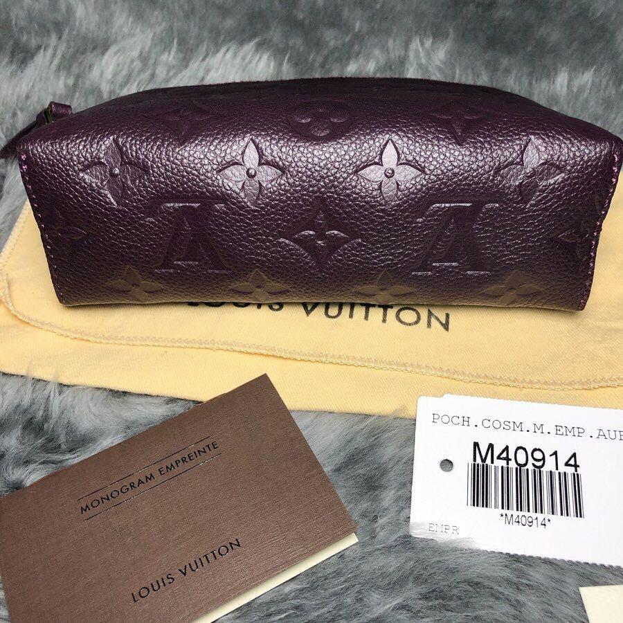 Louis Vuitton Monogram Empreinte Leather Cosmetic Pouch Aurore