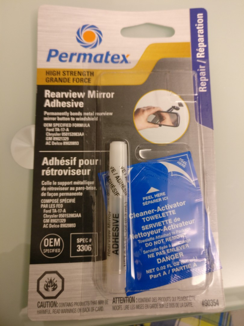 Permatex rearview mirror adhesive (倒後鏡黐膠水）, 汽車配件, 其他 Carousell
