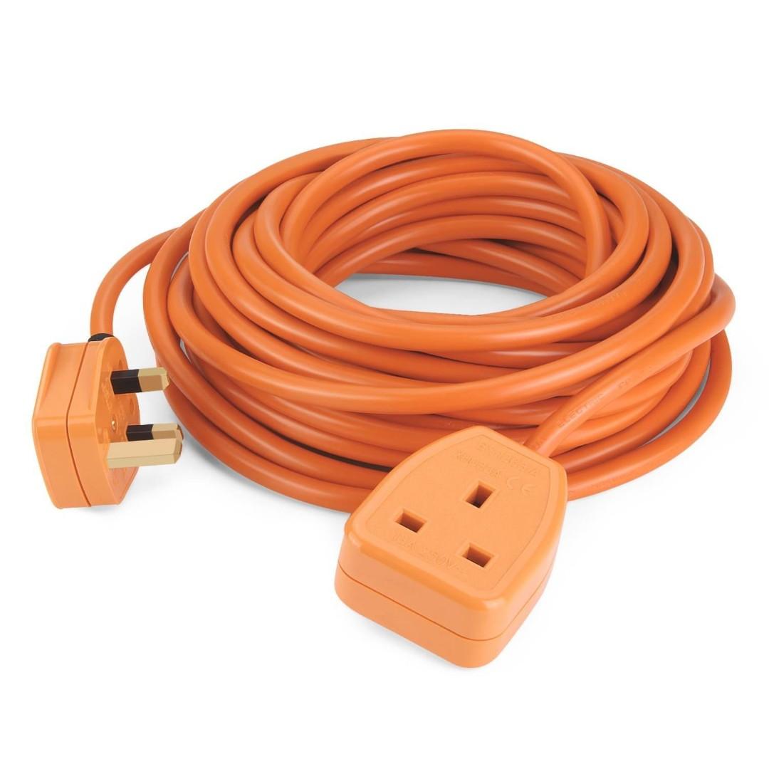 EXTRA LONG 10M EXTENSION LEAD 1 GANG Cable/Wire 13A Plug Socket Electrical Mains 