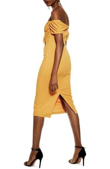 Off the shoulder cheap wrap midi dress topshop