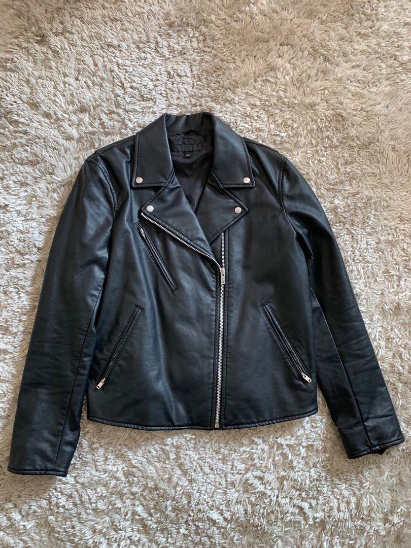 Uniqlo leather jacket womens top