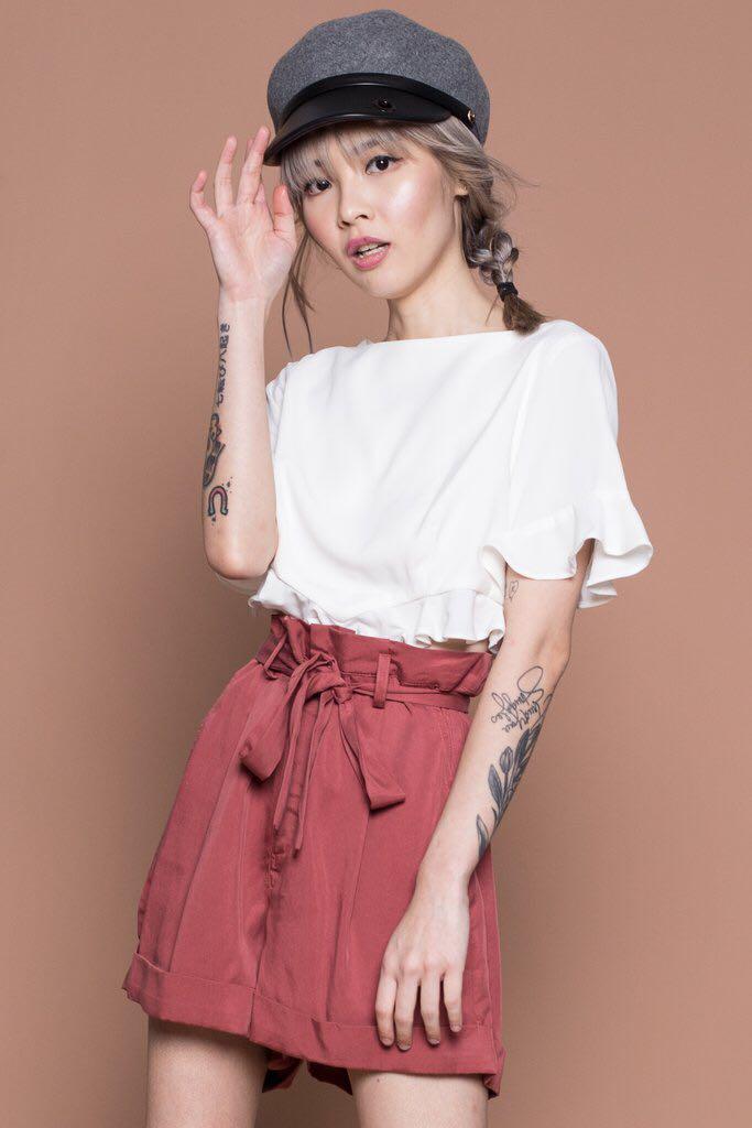 Zara Brick Red Paper Bag Shorts MRTYishun Women s Fashion