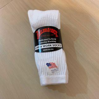 美製 railroad sock 全白 三雙一組 毛巾底 厚襪