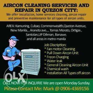 Aircon cleaning repair installation services