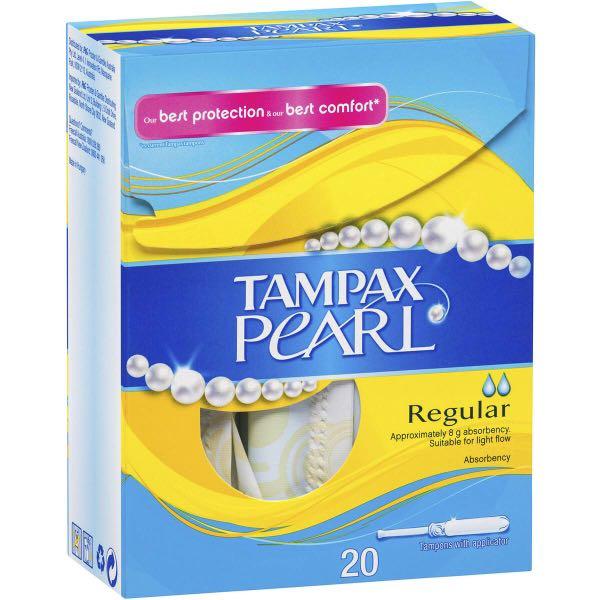 2 X Tampax Pearl Regular Tampons Light Flow With Plastic