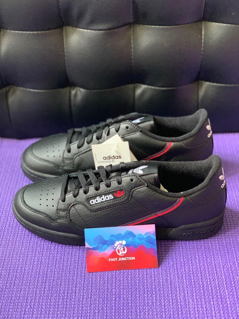 Adidas continental 80 top black on feet