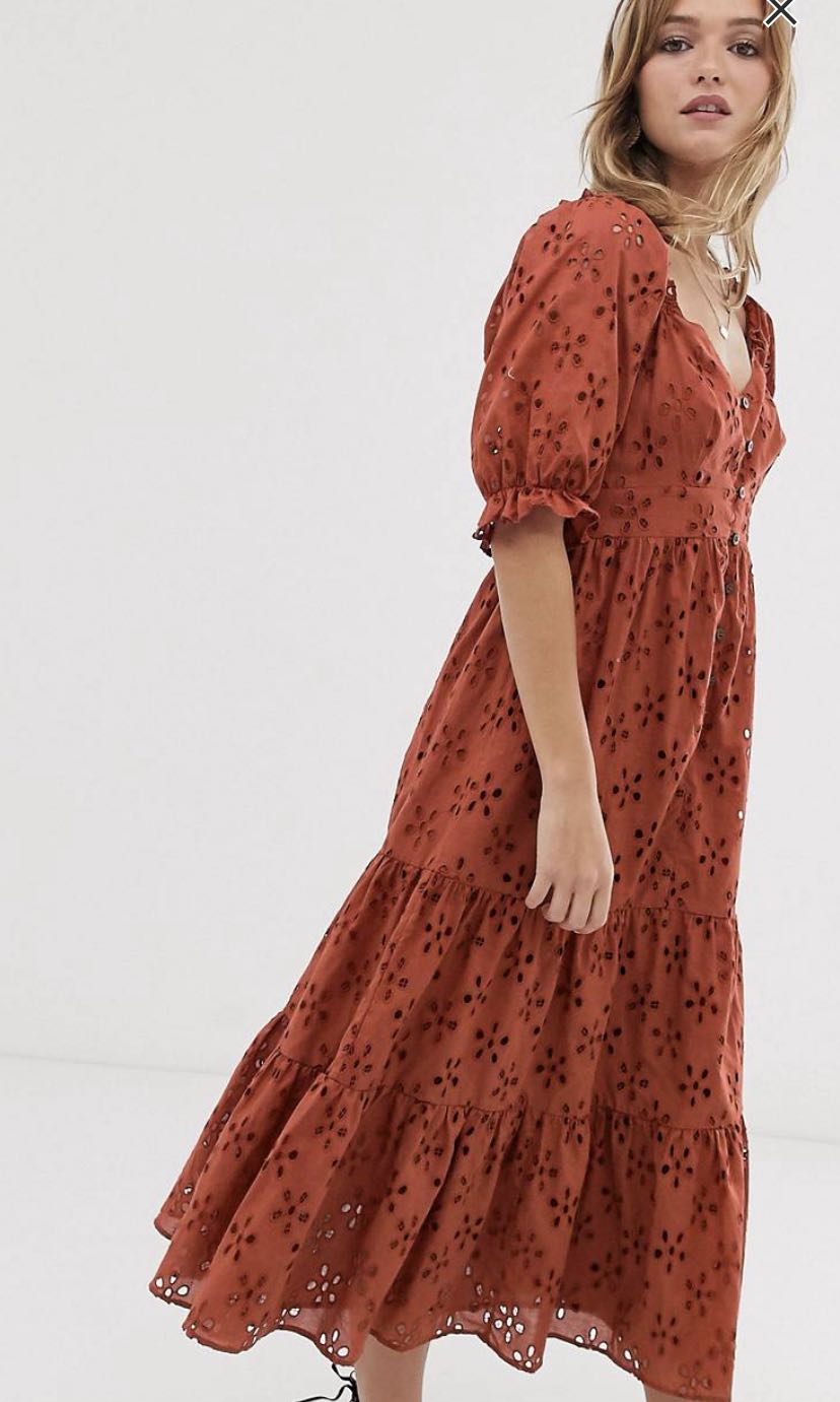 asos burnt orange dress