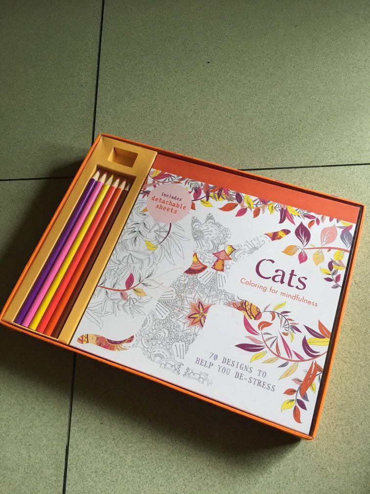 Cat Lover Colouring Book For Mindfullness Adults Books Stationery Magazines Others On Carousell