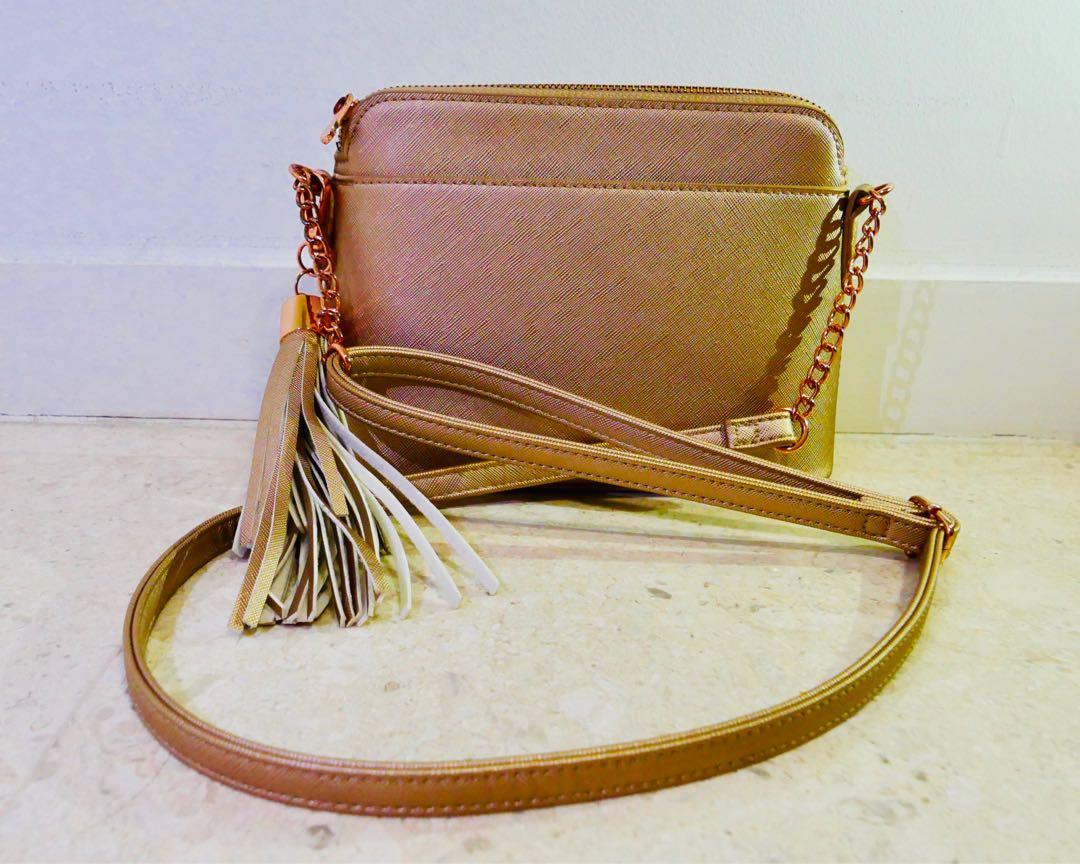 Colette Hayman Rose Gold Sling Bag Women s Fashion Bags Wallets Cross body Bags on Carousell
