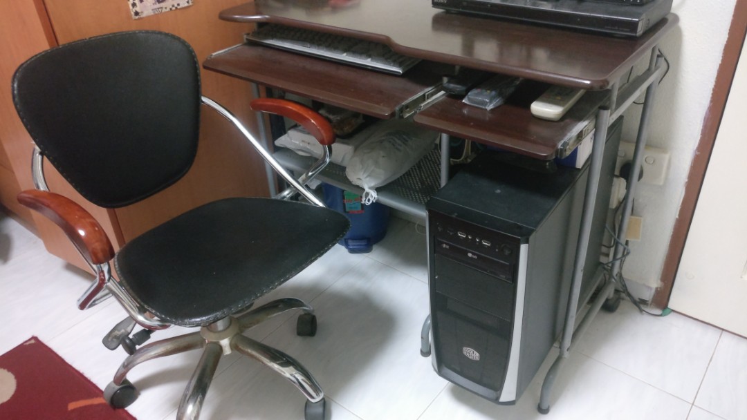 Computer table with chair, Furniture & Home Living, Furniture, Tables