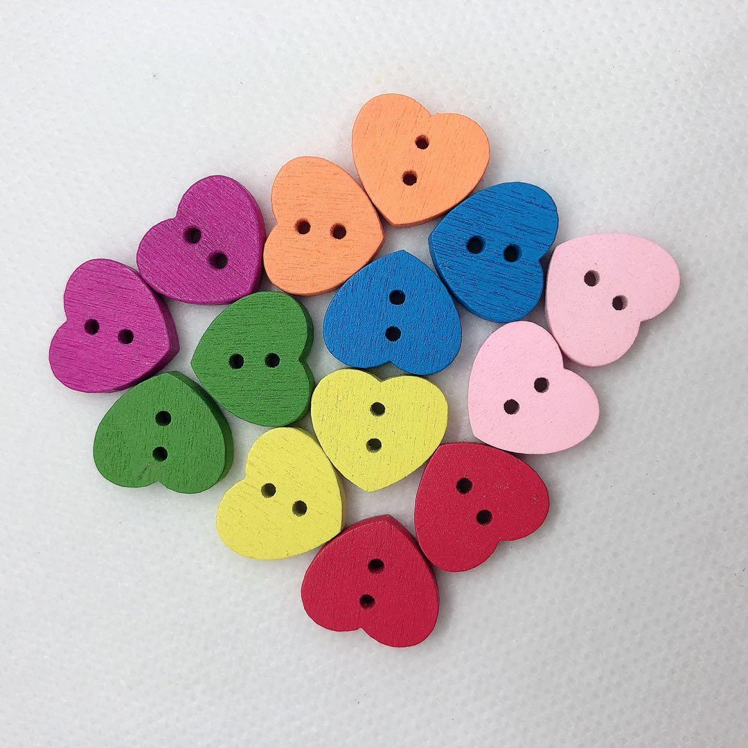 heart shaped buttons craft supplies