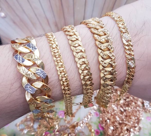 Gelang sisik naga emas 22 karat dengan surat