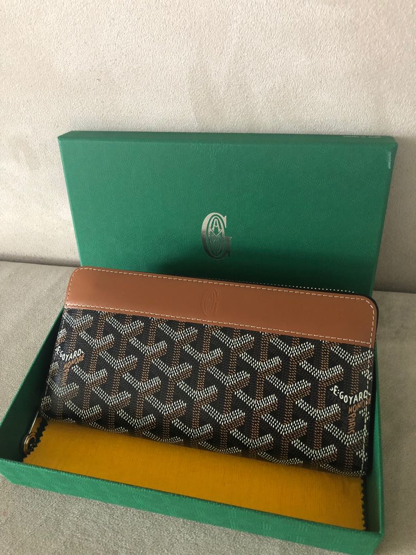 Goyard portefeuille matignon PM wallet 小錢夾金棕配色, 名牌, 手袋及銀包- Carousell