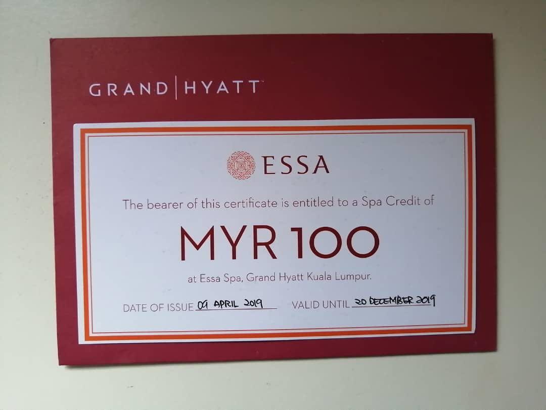 GRAND HYATT KL : SPA Credit of MYR100nett, Tickets & Vouchers ...