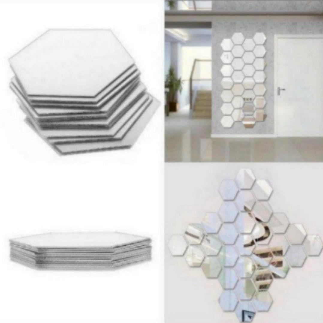 Hexagon Mirror Stickers Wall Stickers Furniture Home Decor Others On Carousell